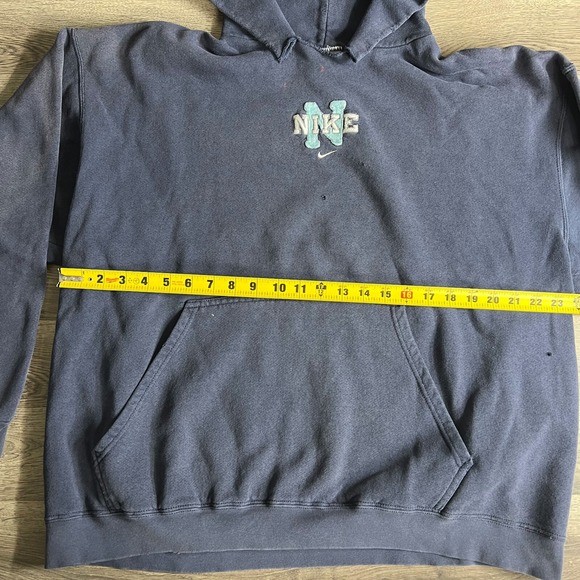 VTG Nike‎ Hoodie Mens XL Center Swoosh Spellout Distressed Faded 90s Made in USA - Picture 14 of 14